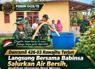Danramil 426-03 Rawajitu Terjun Langsung Bersama Babinsa Salurkan Air Bersih, Hadirkan Harapan Bagi Warga