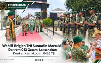 *Wah!!! Brigjen TNI Sumarlin Marzuki Danrem 043 Gatam, Laksanakan Kunker Kemakodim 0426 TB*