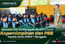 Danramil 426-02/Menggala Berikan Materi Kepemimpinan dan PBB kepada Siswa SMKN 1 Menggala