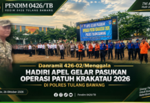 Danramil 426-02/Menggala Hadiri Apel Gelar Pasukan Operasi Patuh Krakatau 2026 di Polres Tulang Bawang