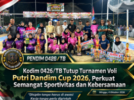 Dandim 0426/TB Tutup Turnamen Voli Putri Dandim Cup 2026, Semarakkan HUT ke-81 TNI