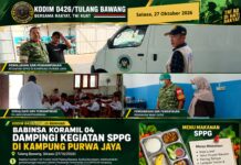 Babinsa Koramil 04 Kodim 0426/Tulang Bawang Dampingi Kegiatan SPPG di Kampung Purwa Jaya
