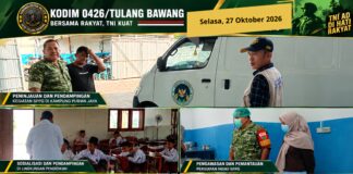 Babinsa Koramil 04 Kodim 0426/Tulang Bawang Dampingi Kegiatan SPPG di Kampung Purwa Jaya