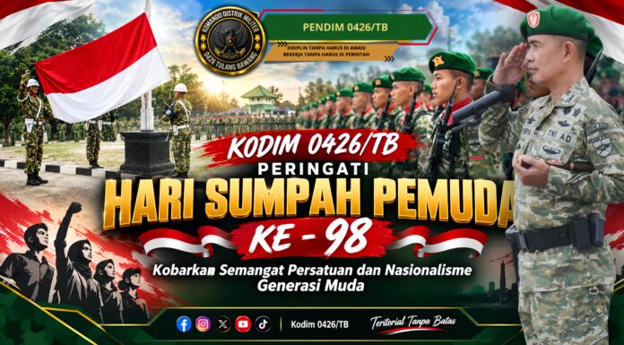 Kodim 0426/TB Peringati Hari Sumpah Pemuda ke-98, Kobarkan Semangat Persatuan dan Nasionalisme Generasi Muda